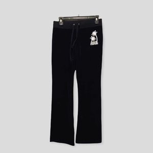 NWOT Juicy Couture Flare Black Velour Track Pant - Size S